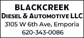 Blackcreek Diesel & Automotive LLC Sponsorship Banner