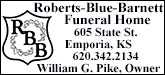 Roberts-Blue-Barnett Funeral Home Sponsorship Banner